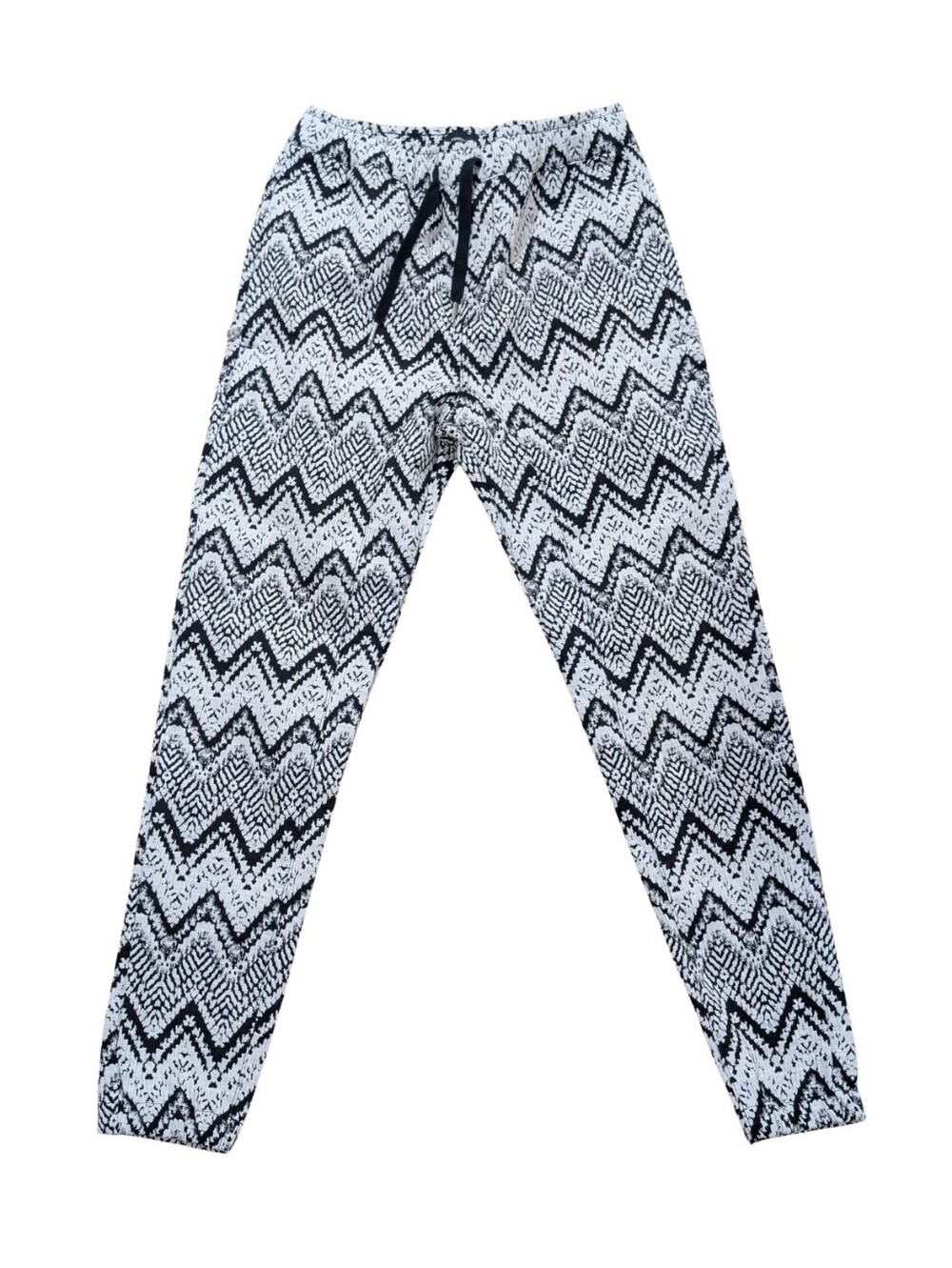 Zanerobe Mens Size 30 Sureshot Chevron Tribal Knit Jogger Pants Black White